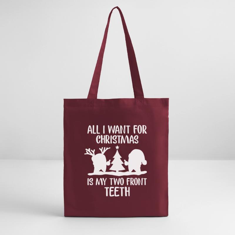Two Front Teeth Christmas Tee Stanley/Stella Organic Tote Bag