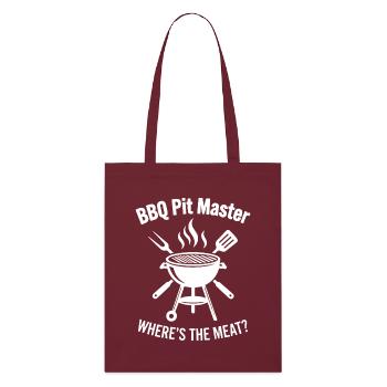BBQ PIT MASTER WHERE’S THE MEAT Grill Grafik - Stanley/Stella Bio-Stoffbeutel - Burgunderrot - Vorne