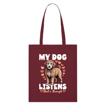 Race de chien Goldendoodle - Tote bag bio Stanley/Stella - bordeaux - Devant