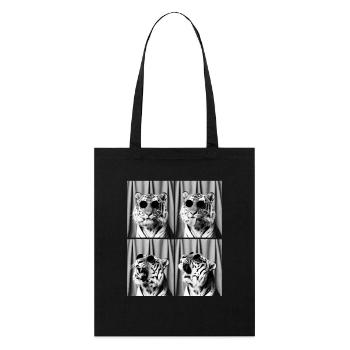 Tiger, Photo booth, Photo booth, Selfie - Stanley/Stella Organic Tote Bag - black - Front