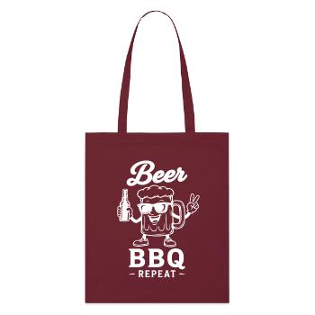 BEER BBQ REPEAT Grillen Bier Grafik - Stanley/Stella Bio-Stoffbeutel - Burgunderrot - Vorne