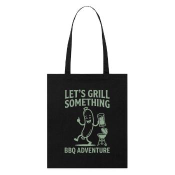 Lets Grill Something BBQ Adventure - Stanley/Stella Bio-Stoffbeutel - Schwarz - Vorne