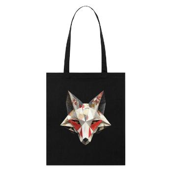 Japanische Kitsune Fuchsmaske Yokai Inari Origami  - Stanley/Stella Bio-Stoffbeutel - Schwarz - Vorne
