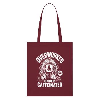 Le café surchargé sous une chemise caféinée - Tote bag bio Stanley/Stella - bordeaux - Devant