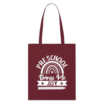 Enseignante de maternelle m’apporte de la joie Enseignante de garderie - Tote bag bio Stanley/Stella - bordeaux - Devant