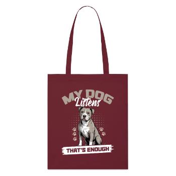 Pitbull Terrier Pittie Dog Breed - Stanley/Stella Organic Tote Bag - burgundy - Front