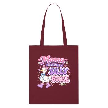 Mama of the Silly Goose – Grooviger Retro-Stil - Stanley/Stella Bio-Stoffbeutel - Burgunderrot - Vorne