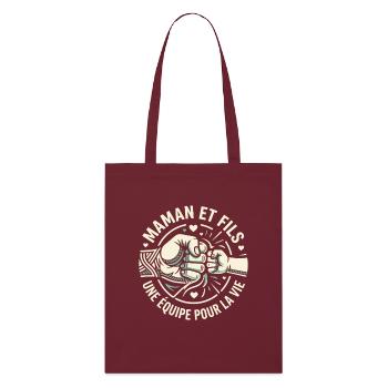 Maman et Fils Équipe pour la Vie Poings - Tote bag bio Stanley/Stella - bordeaux - Devant