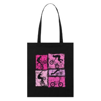 Cascades de BMX à vélo dans un style rétro pour femmes et filles - Tote bag bio Stanley/Stella - noir - Devant