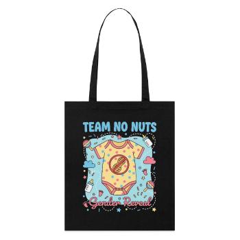 Gender Reveal Team No Nuts Babyparty Mama Papa - Stanley/Stella Bio-Stoffbeutel - Schwarz - Vorne