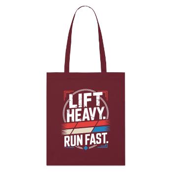 Lift Heavy Run Fast Gym Weight Training Workout Fitness - Stanley/Stella Organic Tote Bag - burgundy - Front