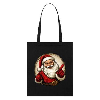 Weihnachtsmann Weihnachten - Stanley/Stella Bio-Stoffbeutel - Schwarz - Vorne