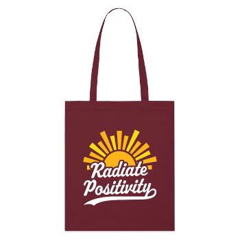 Rayonnez de positivité - Tote bag bio Stanley/Stella - bordeaux - Devant