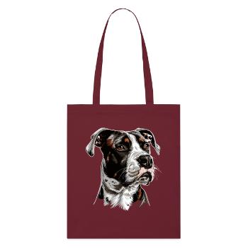 Pitbull Bulldog Pittie American Pitbull Terrier - Stanley/Stella Organic Tote Bag - burgundy - Front