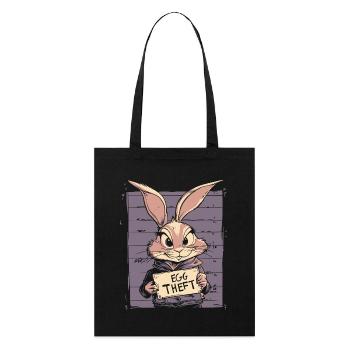 Hase Eierdieb Osterhase Mugshot Polizeifoto Ostern - Stanley/Stella Bio-Stoffbeutel - Schwarz - Vorne