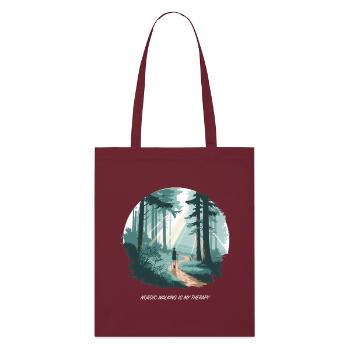La marche nordique est ma thérapie – Running Forest Nature - Tote bag bio Stanley/Stella - bordeaux - Devant