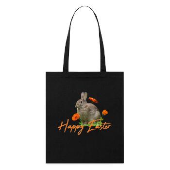 Happy Easter rabbit cony - Stanley/Stella Organic Tote Bag - black - Front