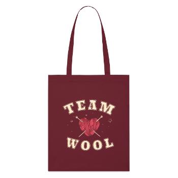 Team WOOL - The number 1! 🐑💪 - Stanley/Stella Organic Tote Bag - burgundy - Front
