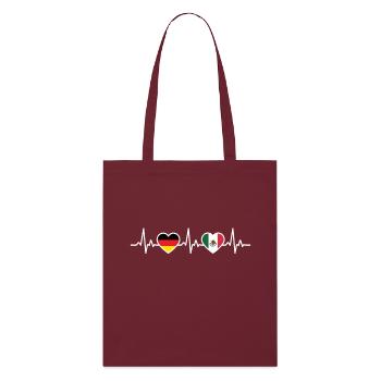 Mexique Allemagne Battement de cœur Drapeau Mexicain - Tote bag bio Stanley/Stella - bordeaux - Devant