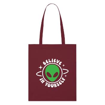 Glaube an dich selbst - Stanley/Stella Bio-Stoffbeutel - Burgunderrot - Vorne