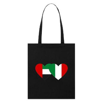 United Arab Emirates Italy Flag Heart - Stanley/Stella Organic Tote Bag - black - Front