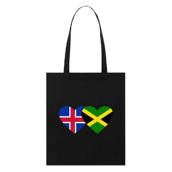 Islande Jamaïque Drapeau Coeur - Tote bag bio Stanley/Stella - noir - Devant