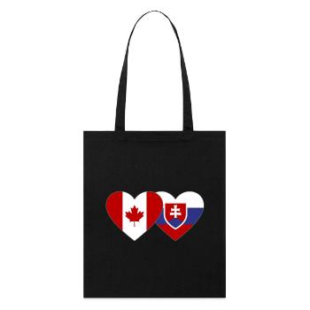 Kanada Slowakei Flagge Herz - Stanley/Stella Bio-Stoffbeutel - Schwarz - Vorne