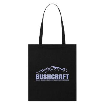 Bushcraft - Busch Genie mit Craftiness - Stanley/Stella Bio-Stoffbeutel - Schwarz - Vorne