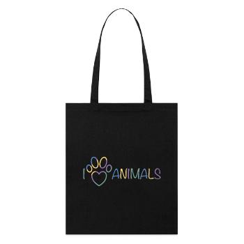 I Love Animals - Stanley/Stella Bio-Stoffbeutel - Schwarz - Vorne