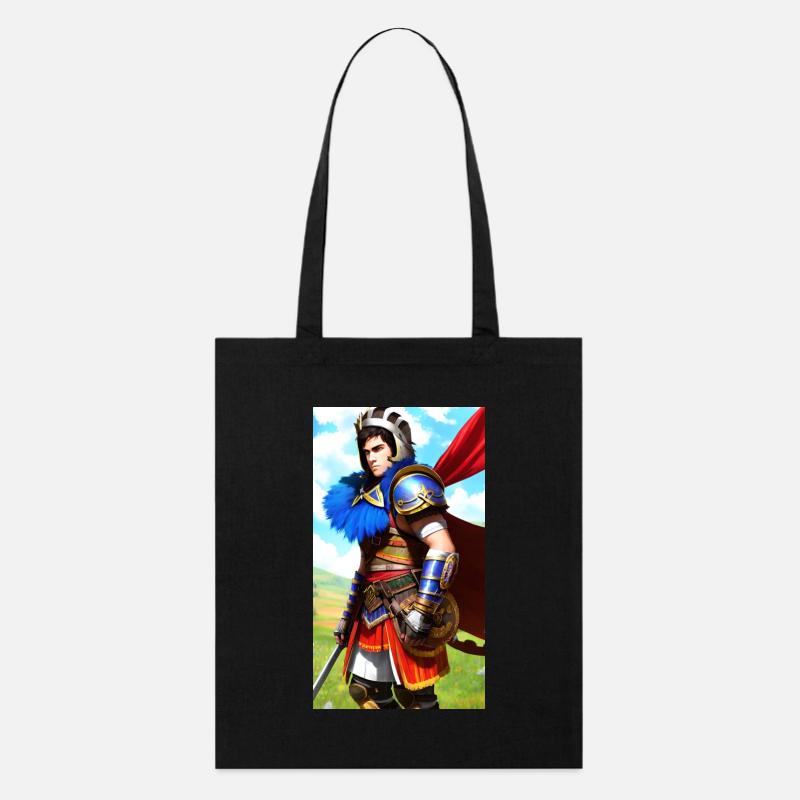 Mehrfarbiger Ritter Gladiator - Stanley/Stella Bio-Stoffbeutel - Schwarz