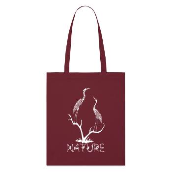 White Birds - Stanley/Stella Organic Tote Bag - burgundy - Front