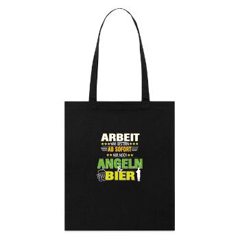 Retraité pêcheur pêcheur à la pêche et bière - Tote bag bio Stanley/Stella - noir - Devant