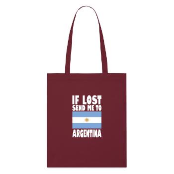 Argentinien Flagge Spruch - Stanley/Stella Bio-Stoffbeutel - Burgunderrot - Vorne