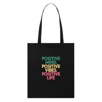 positif Motivation de vie - Tote bag bio Stanley/Stella - noir - Devant