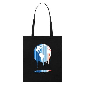 Warming Stripes World Temperature Change 1850-2022 - Stanley/Stella Organic Tote Bag - black - Front