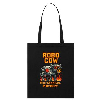 Robo Cow Moo-chanical Mayhem Pixel - Stanley/Stella Bio-Stoffbeutel - Schwarz - Vorne