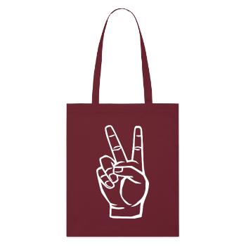 Symbole de la paix - Signe de la victoire - Tote bag bio Stanley/Stella - bordeaux - Devant