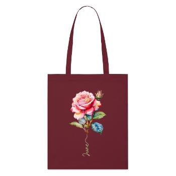 Peint en rose avec des détails éclatants - Tote bag bio Stanley/Stella - bordeaux - Devant