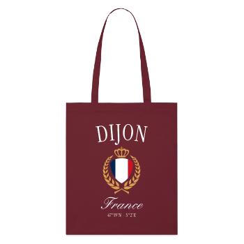 Dijon Frankreich Wappen Krone – Reise Souvenir - Stanley/Stella Bio-Stoffbeutel - Burgunderrot - Vorne