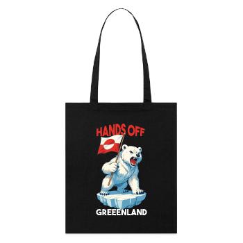Hands Off Greenland - Stanley/Stella Bio-Stoffbeutel - Schwarz - Vorne