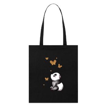Rêver de panda de dessin animé - Tote bag bio Stanley/Stella - noir - Devant