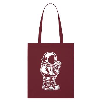 Space Child with Rose - Stanley/Stella Organic Tote Bag - burgundy - Front