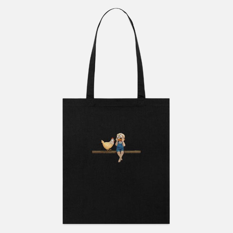 Garçon avec du poulet et du maïs - Tote bag bio Stanley/Stella - noir
