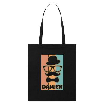 Prénom Damien - Tote bag bio Stanley/Stella - noir - Devant