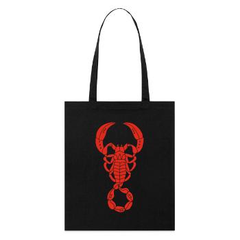 Scorpion rouge - Tote bag bio Stanley/Stella - noir - Devant