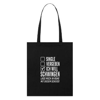 Single Vergeben Ich will Schwingen - Stanley/Stella Bio-Stoffbeutel - Schwarz - Vorne
