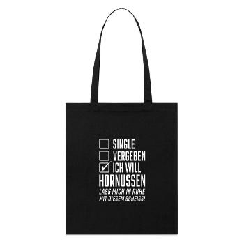 Single Vergeben Ich will Hornussen - Stanley/Stella Bio-Stoffbeutel - Schwarz - Vorne
