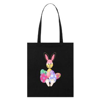 Lapin de Pâques - Tote bag bio Stanley/Stella - noir - Devant