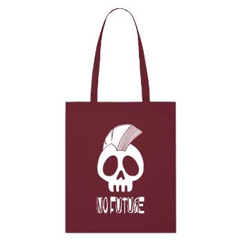 Tête de mort punk blanc - Tote bag bio Stanley/Stella - bordeaux - Devant