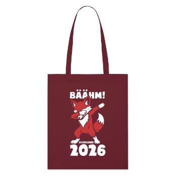 Bäääm! Schoolchild 2026 - Cunning Fox - Stanley/Stella Organic Tote Bag - burgundy - Front